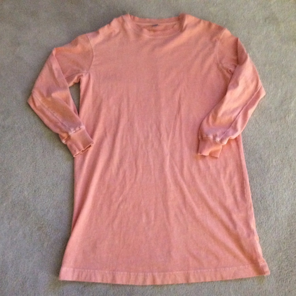 Old Navy Tangerine Long Sleeve T-Shirt Dress